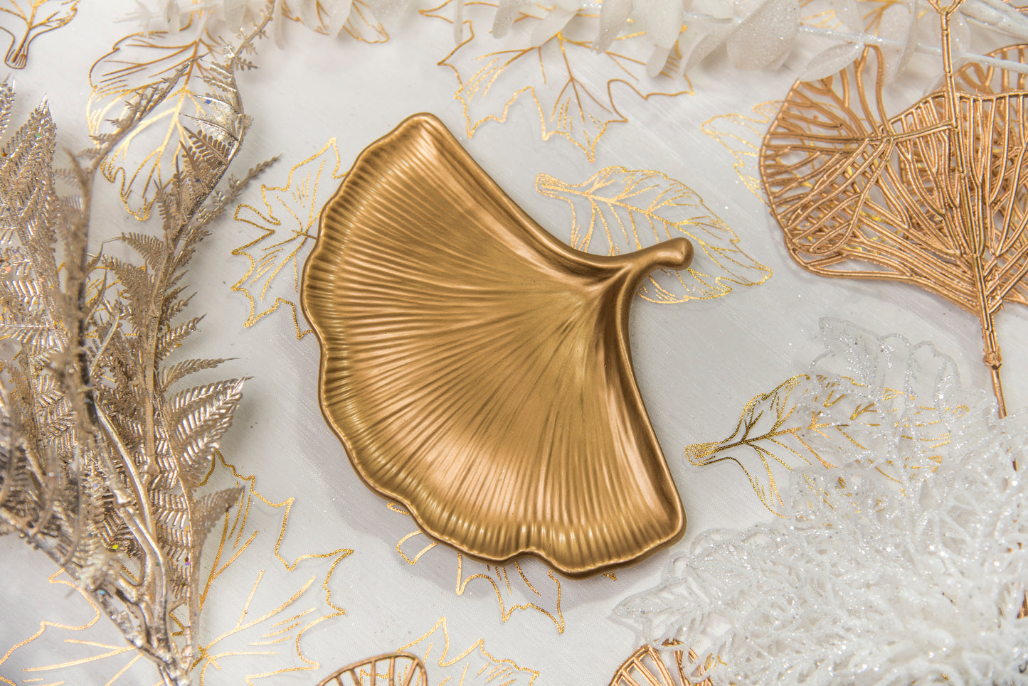 Vassoio FOGLIA DI GINKGO - Bronzo