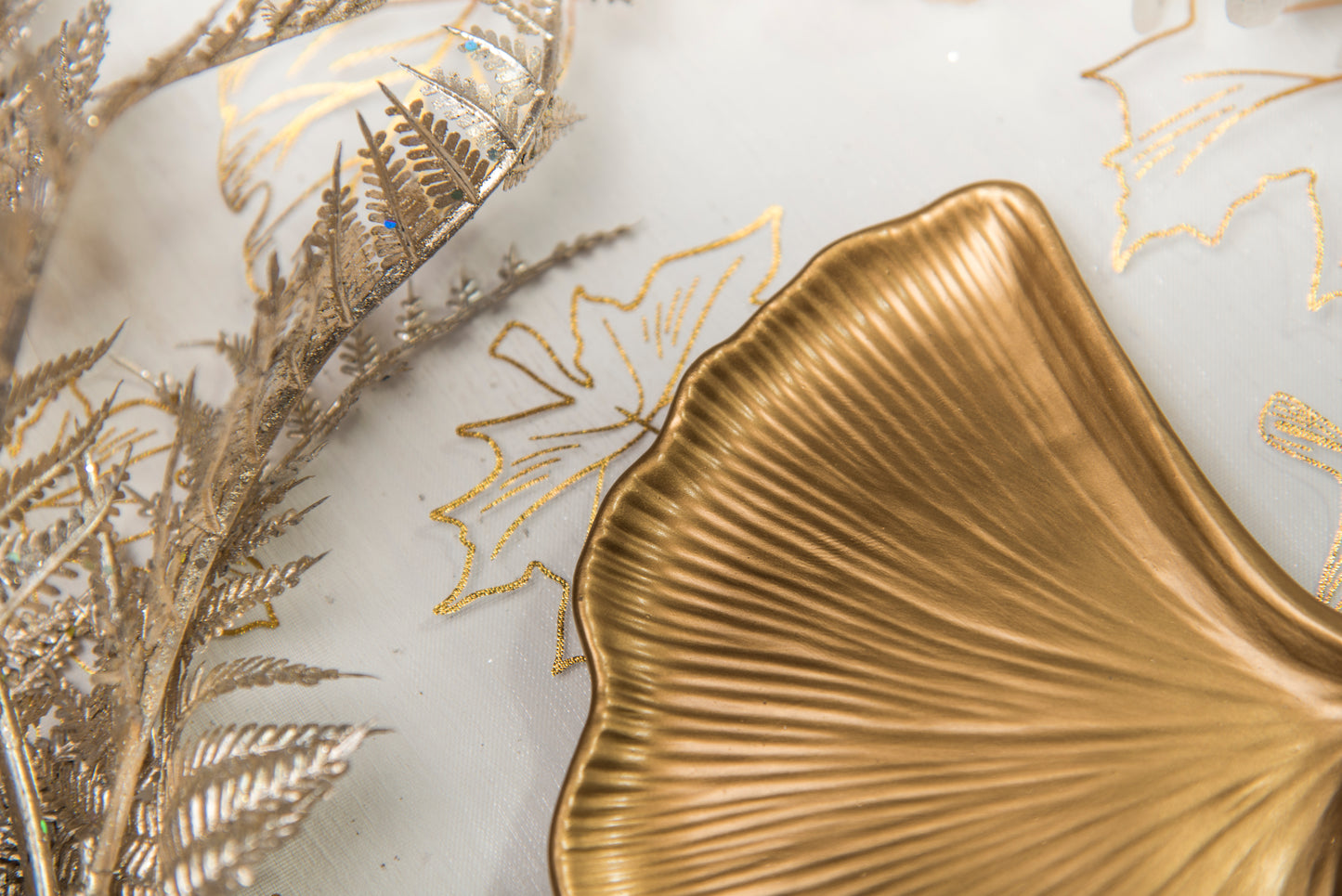 Vassoio FOGLIA DI GINKGO - Bronzo