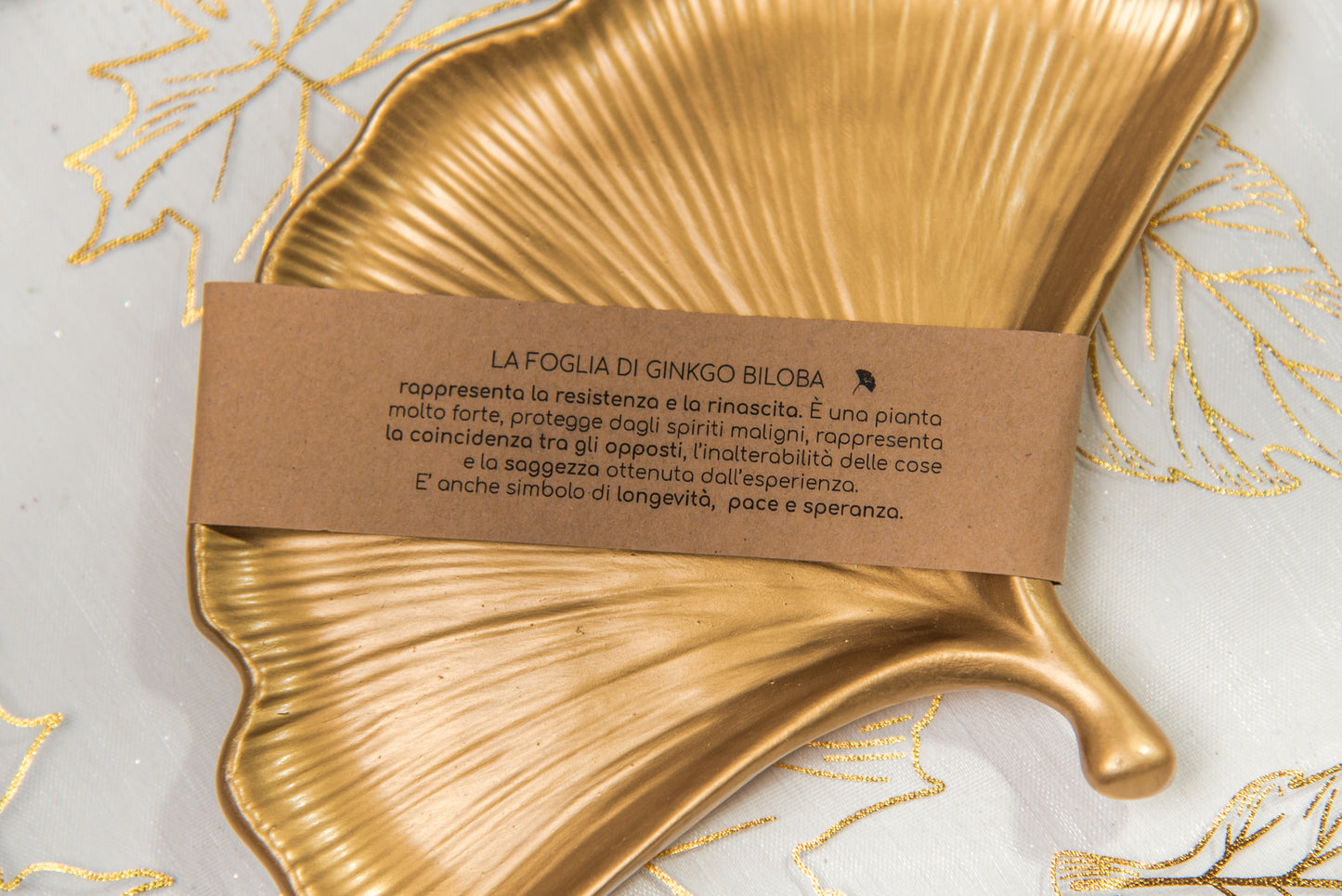Vassoio FOGLIA DI GINKGO - Bronzo